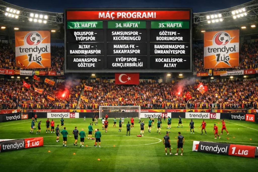 Trendyol 1. Lig 33, 34 ve 35. Hafta Maçlarının Tarihleri ve Detayları